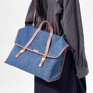 Songmont Denim canvas backpack crossbody bag